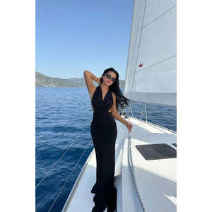 Vestido Largo de Playa con Lazos Negros - Product Image 2