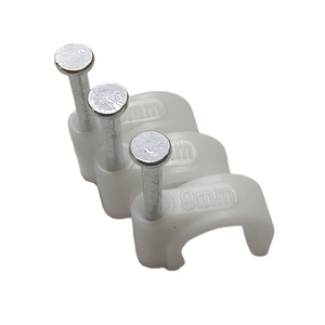 Clips de <span class=keywords><strong>Cable</strong></span> de <span class=keywords><strong>pared</strong></span> de plástico blanco, Clip de clavo plano redondo de 9mm, accesorios de cableado eléctrico, grapa de <span class=keywords><strong>Cable</strong></span> - Product Image 3