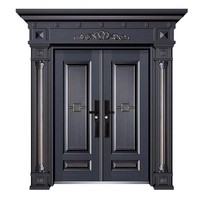 Porte en acier allié au zinc pour entrée principale de maison, porte double non standard pour villa, porte complète, porte de sécurité anti-effraction, sur mesure