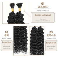 Vente directe usine – Cheveux naturels noirs ondulés profonds en vrac, résistants à la chaleur, double trame, sans nattes, pour tressage