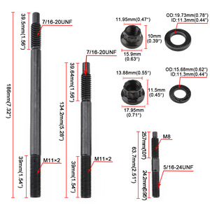 Kit de pernos de culata para Chevrolet 1997-2003 M11x2 7/16-20UNF 5/16-24UNF, piezas de repuesto para reparación - Product Image 1