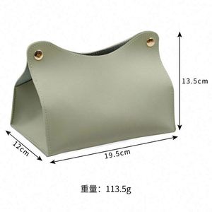 Simple Solid <b>Color</b> Leather <b>Tissue</b> Box Household Dustproof <b>Paper</b> Storage Box Restaurant C-Shape Opening <b>Tissue</b> Bag - Product Image 5