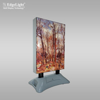 Panneau publicitaire mobile d'extérieur rectangulaire en toile souple, support au sol en alliage d'aluminium, boîte à lumière LED double face, modèle AF55