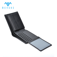 Dompet Kartu ID Kulit Asli Pria Anti RFID 3 Lipat dengan Penutup, Kapasitas Besar & Multifungsi