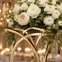Support floral en métal doré Uvenue, support floral en spirale géométrique, centre de table pour banquet, réception, décoration de fête