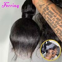 Perruque HD sans colle originale du Cambodge, 100 % cheveux vierges alignés sur les cuticules, perruque frontale 360 en dentelle, tissage et perruque en cheveux humains indiens bruts