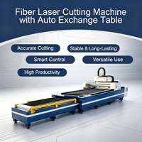 Machine de découpe laser à fibre Scorpion Laser Dual Shuttle Table avec refroidissement par eau pour tôles métalliques, fabrication de précision de 60 mm