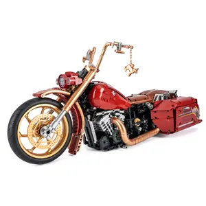 K box 10514 2111pcs retrô harley motocicleta, modelo, quebra-cabeça das crianças, montado, pequena partida, bloco de construção, brinquedos