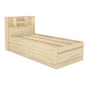 High Quality 2286 Modern Wood Super Single Bed <b>Frame</b> Storage Headboard Particle Board Bedstead With Drawers Dark <b>Oak</b> Finish - Product Image 3