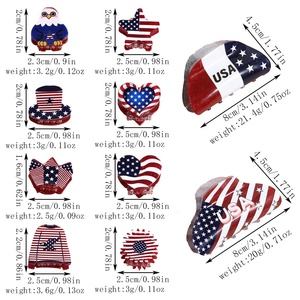 Pinza de Pelo de Plástico con Diseño de Bandera Americana para el Día de la Independencia, Mini Pinza con Forma de Corazón y Estrella, Accesorios para el Cabello para Niñas - Product Image 2