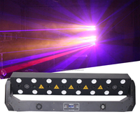 Laser merah bergerak LED RGBW 3W 16 buah Laser merah kekuatan tinggi kepala bergerak 2 buah lampu panggung bintang penuh biru