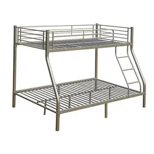 Cama dobrável de metal com mesa 14 anos, cama dobrável de metal com design de madeira sólida