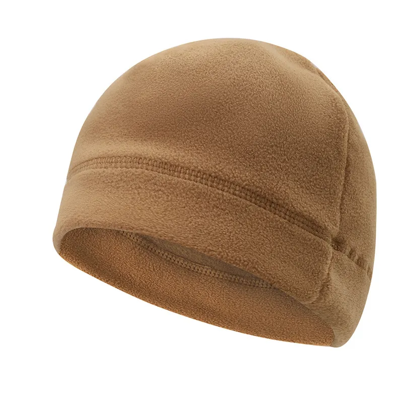 Vente en gros de chapeaux d'hiver en polaire coupe-vent en plein air, escalade, équitation, casquette de crâne, chapeau chaud unisexe, bonnet tactique