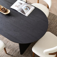ATUNUS Moderner Minimalistischer Stil Mehrschichtige Massivholzplatte Ovaler Massivholztisch Möbel für Wohnzimmernutzung
