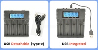 Chargeur de batterie LCD USB 4 emplacements HWD HD-8992A avec démarrage à zéro tension, entrée Type-C, universel pour batteries rechargeables Li-Ion/NiMH/AA/AAA