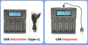 เครื่องชาร์จ<span class=keywords><strong>แบ</strong></span><span class=keywords><strong>ต</strong></span>เตอรี่ LCD <span class=keywords><strong>แบ</strong></span>บ4ช่อง USB Type C อินพุตอเนกประสงค์สำหรับ Li Ion <span class=keywords><strong>Ni</strong></span> MH AA AA AA <span class=keywords><strong>ชาร์จ</strong></span>ไฟได้เร็วอัจฉริยะ CE ROHS - Product Image 4
