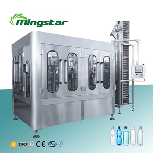 Prix d'usine entièrement automatique petite bouteille en plastique PET potable eau pure lavage remplissage capsulage machine