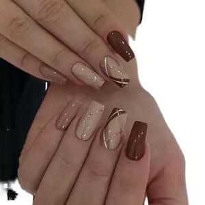 Faux Ongles à Coller en Gros, Pas Chers, de Haute Qualité, Style Français, Forme Cercueil, Pointe Cœur, en ABS - Product Image 1