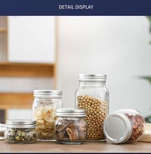 برطمانات ماسون عالية الجودة بغطاء ألومنيوم للتخليل والتعليب، بأحجام مختلفة، برطمانات زجاجية مستديرة واسعة الفوهة للتوابل - Product Image 5
