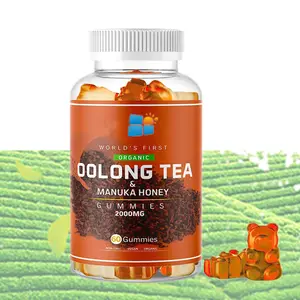 OEM/ODM/OBM Vegan Oolong Tea Gummies Manuka Honey organik teh hitam Oolong suplemen makanan organik