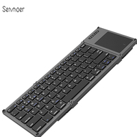 Keyboard BT lipat nirkabel, papan ketik kulit PU portabel untuk iPhone iPad ponsel pintar Tablet Android Win