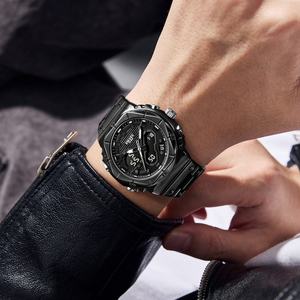 Montre chronographe analogique-numérique de luxe SMAEL 6069, étanche, lumineuse, avec alarme, boîtier/cadran en alliage, bracelet en acier inoxydable. - Product Image 5