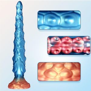 Dildo anal fantaisie <span class=keywords><strong>en</strong></span> forme de tentacule de pieuvre extra long de 13,7 pouces, grand serpent anal avec texture riche et nœuds pour hommes, femmes et couples - Product Image 4