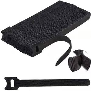 Attaches-câbles réutilisables avec logo personnalisé, attaches-câbles multi-usages à crochets et boucles, attaches-câbles, organisateur de câbles pour la maison et le bureau - Product Image 1