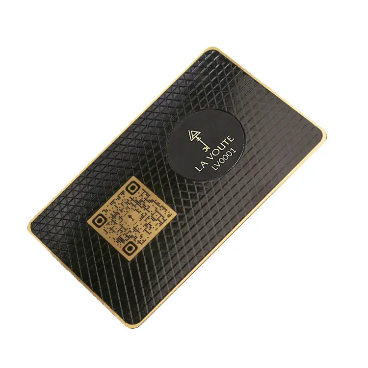 धातु शिल्प लक्जरी क्रेडिट कार्ड स्टेनलेस स्टील एनग्रेव लेजर लोगो कस्टम धातु क्यूआर कोड व्यापार कार्ड