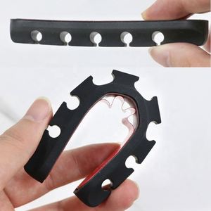 Custom Silicone Cable Management Holder Black <b>Rubber</b> <b>Strip</b> With 3 Slots For USB Wire Desk Organizer <b>Adhesive</b> Mounting - Product Image 3