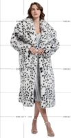 Manteau long en fausse fourrure à imprimé léopard pour femme, chaud et élégant, col rabattu, vêtement d'extérieur pour l'hiver