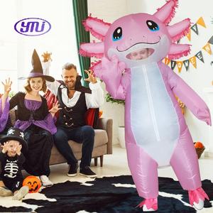 Costume gonflable de <span class=keywords><strong>salamandre</strong></span> mignon pour <span class=keywords><strong>adulte</strong></span>, mascotte Axolotl rose pour femmes et hommes, déguisement animal pour fête cosplay et costumes d'anime - Product Image 6