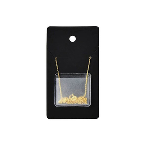 Custom Printed Personal Logo Rectangle Square Double Chain Holder Jewelry Packaging <b>Box</b> with PE Card and Pocket - Product Image 1
