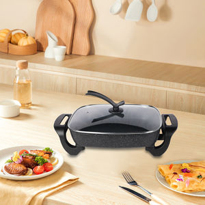 2026 Trending Electric Square Hot <b>Pot</b> Fry Pan PTFE Coated Non-Stick Tempered Glass 8L Capacity Digital Control Household Hotel - Product Image 1