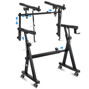 Support de <span class=keywords><strong>clavier</strong></span> <span class=keywords><strong>double</strong></span> pour piano, robuste avec roulettes et patins, support de <span class=keywords><strong>clavier</strong></span> réglable, compatible avec les claviers de piano 54, 61, 88 touches - Product Image 1