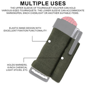 Pochette tactique pour garrot, vert Ranger, avec bande élastique, fixation auto-agrippante, camouflage, support tactique pour garrot - Product Image 5