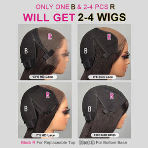 ISEE Nuevas Pelucas de Bloque de Cabello Humano Virgen 13x6, Peluca Frontal de Encaje <span class=keywords><strong>HD</strong></span> Completo, Reemplazos de Pelucas sin Pegamento con Cierre para Mujeres Negras - Product Image 6