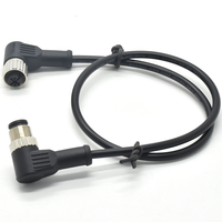 Connecteur M12 câble de soudage à 2 broches automatisation industrielle à angle droit mâle femelle prise étanche câble d'aviation câble de capteur M12