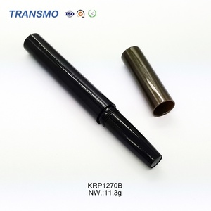 Lápiz Labial con Espejo, Envase de Bálsamo Labial, Base de Brillo Labial de Aluminio, Tubos de Lápiz Labial Negros y Marrones - Product Image 6