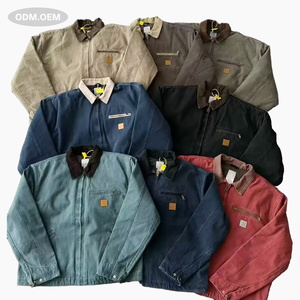 Chaqueta de Trabajo de Algodón Satinado Estilo Vintage Desgastado para Hombre, Primavera 2025, Chaqueta de Trabajo de Invierno Estilo Detroit, Chaqueta de Lona - Product Image 1