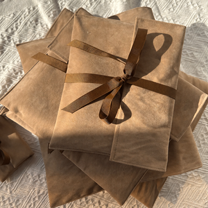Brown Flannel Flap Bag High-grade <b>Screen</b> Printed <b>Folding</b> Envelope Bag Packaging Bag - Product Image 2
