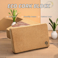 Blok Yoga Cork dengan Logo Pola Kustom, Bata Anti-Selip Berdensitas Tinggi untuk Studio Pilates dan Merek E-commerce Ramah Lingkungan, OEM
