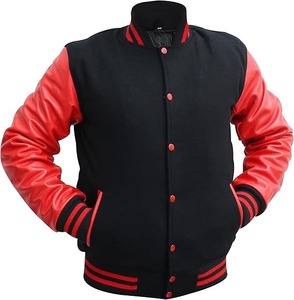 Custom Men's College Bomber Baseball <b>Jacket</b> Fashion Varsity <b>Puffer</b> <b>Jacket</b> with Stand Collar and Chenille Patches Canvas Fabric - Product Image 2