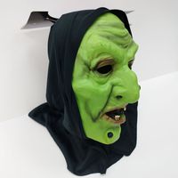 Caractéristiques uniques Halloween sorcière masque effrayant vert gobelin masque complet Silicone horreur accessoires pour carnaval fête Cosplay