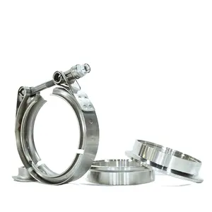 Stainless steel 304 Exhaust quick release V-Band Clamp Kit male female flange exhaust pipe clamp