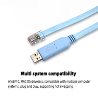 DYTECH 6ft Usb vers rs232 câble convertisseur usb FTDI Chip RJ45 Console Cable USB 2.0 Connecteur tresse PVC serial wire debug