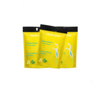 Cure-dents et fil dentaire 2 en 1, saveur menthe, marque privée, produit d'hygiène bucco-dentaire en plastique, nettoyage efficace, cure-dents et fil dentaire