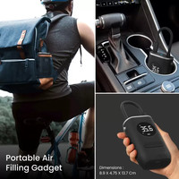 Vente en gros 3668 Mini gonfleur de pneu de voiture numérique portable durable lumière LED pompe à air automatique avec gonflage des pneus 12V