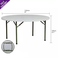 Table pliante ronde en plastique blanc Sino Perfect, idéale pour les mariages, banquets, événements et activités en extérieur – Vente en gros à prix abordable