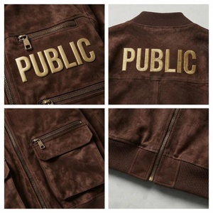 OEM Custom Flat Embroidery Multi-Pocket <b>Suede</b> <b>Jacket</b> Stand Collar Zipper Regular Fit Autumn Wear Silicone Print <b>Men's</b> <b>Jacket</b> - Product Image 2